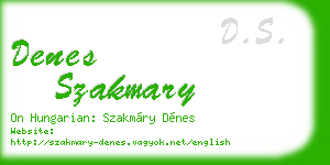 denes szakmary business card