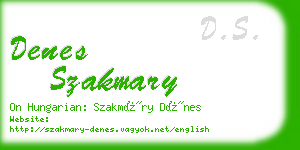 denes szakmary business card